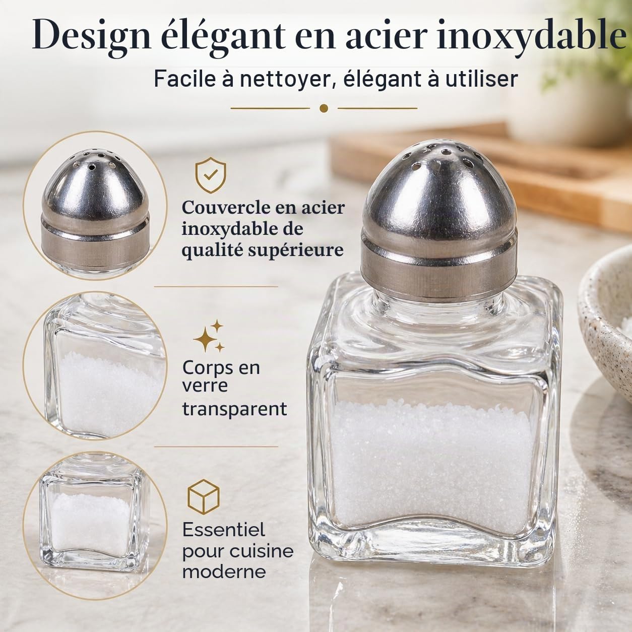 Lot de 30 mini salières et poivrières | Ensemble de moulins à poivre et sel portables | Salière et poivrière compactes pour voyage et utilisation à la maison