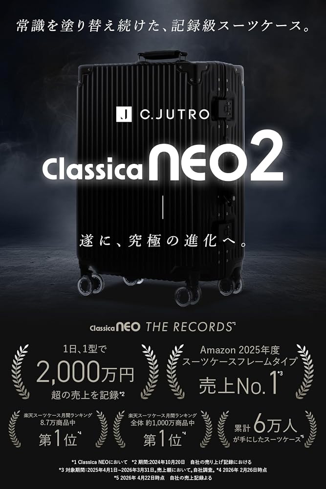 Amazon | [C.jutro] 【記録級スーツケース、遂に進化】_Classica NEO2