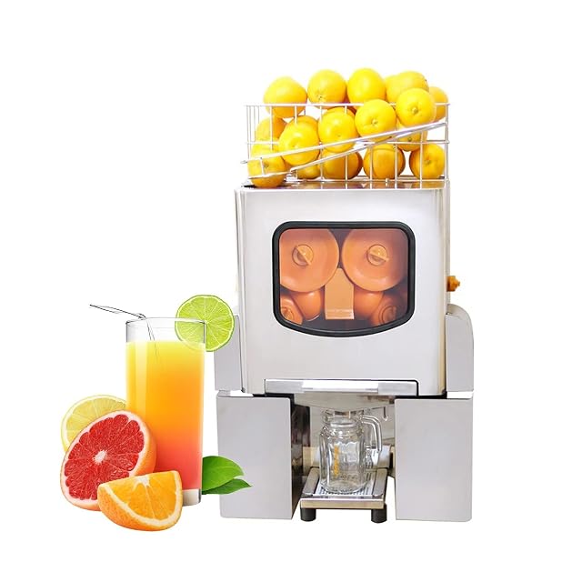 Automatic Orange Juicer Machine 120W Commercial Slow Juicer Extractor Stainless Steel Electric Citrus Press 20 pcs min