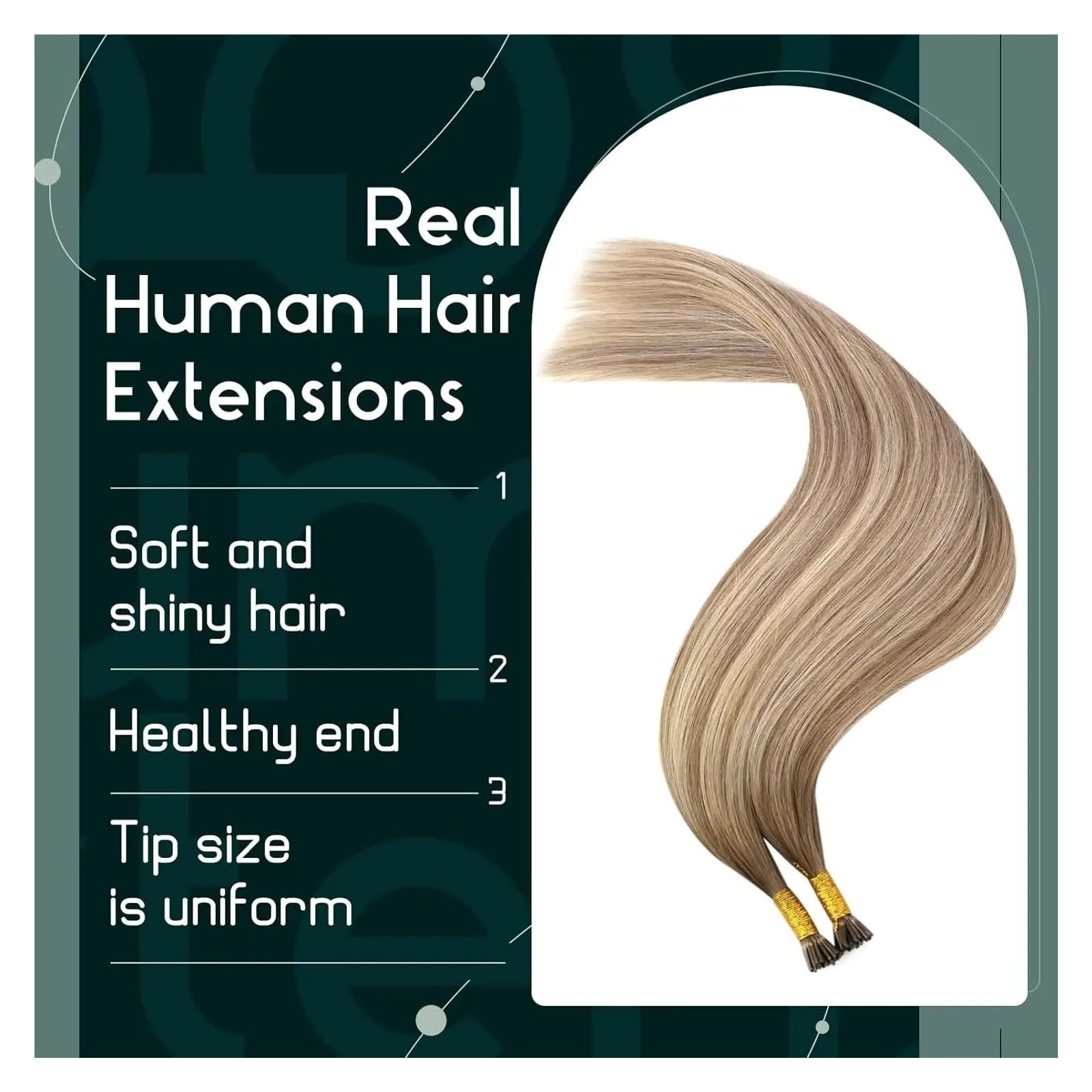 Extensions De Cheveux I Tip Fusion Capsule Kératine 14-22 Pouces Humains Naturels Facile à Utiliser(9a-60-9a,16inches)