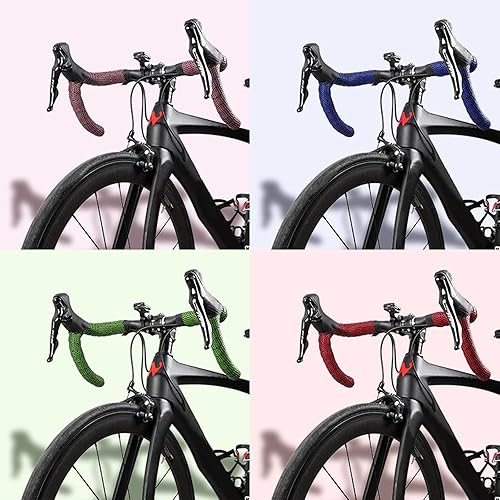 Miniatura 7 de Cintas de manillar de bicicleta de carretera, cinta profesional para manillar de bicicleta, envolturas de mango de ciclismo de carreras, 2 rollos