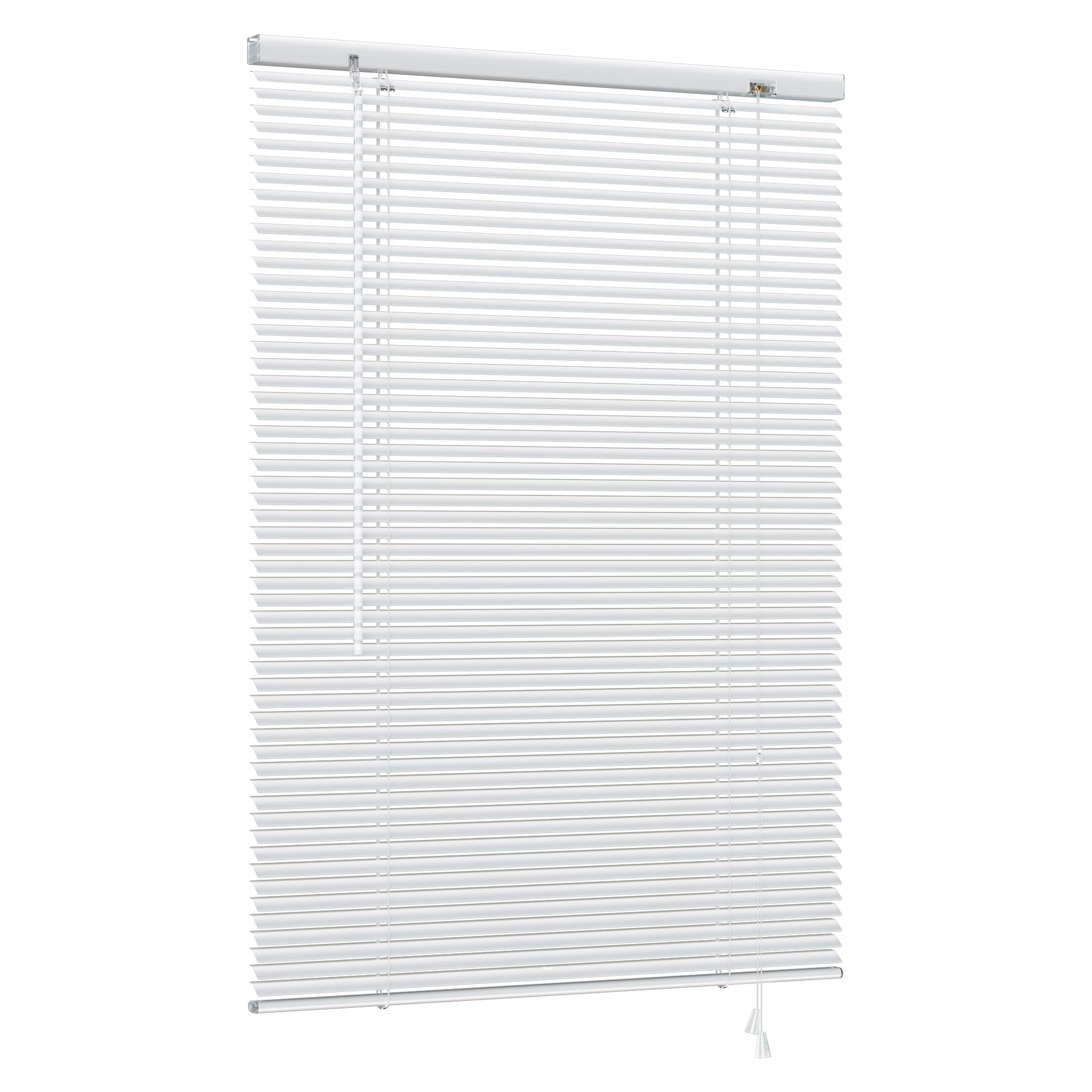 HOMEDEMO Alu Jalousien Fenster ohne Bohren L-Lamellen, 150x175cm, weiß | Aluminium Jalousien für Fenster Innen,Lichtschutz Blendschutz Sonnenschutz, Klemmfix Halterung, Fenster Jalousien Innen