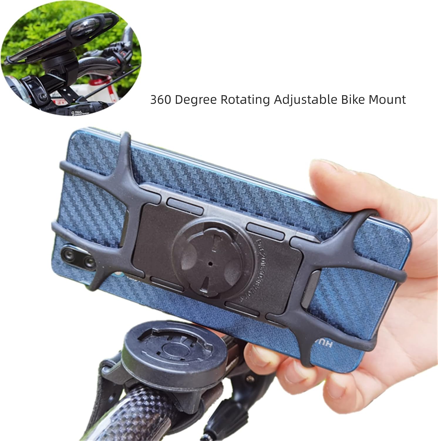Detachable Universal Cell Phone Holder for Bicycle Handlebar, Green, Compatible with HTC, Samsung, iPhone | Compatible with 4-7 Inches Phones