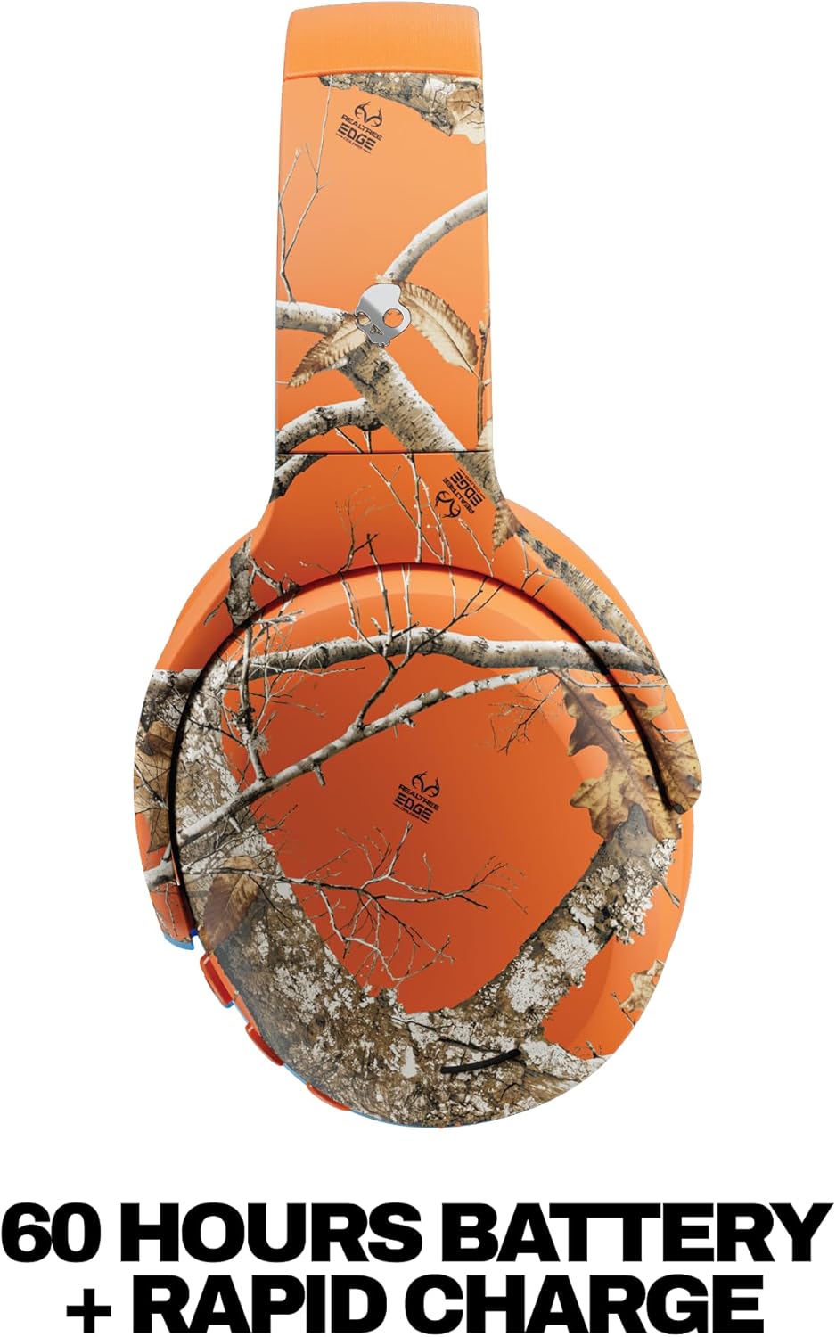 Skullcandy Crusher ANC 2 Wireless Over-Ear Bluetooth Headphones with Multi-Sensory Bass, Active Noise Cancelling, Up to 60 Hours Battery, Microphone for iPhone Android - Realtree Edge Colors Hazard thumbnail