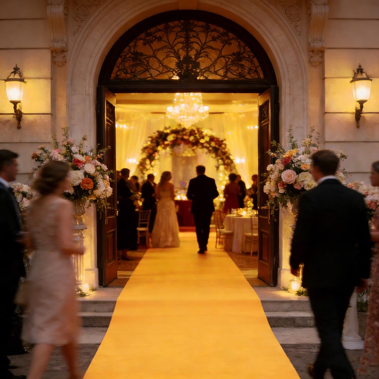 Tappeto Per Eventi Pesanti, Design Antiscivolo, Per Decorazioni Per Feste A Tema, Cerimonie Nuziali(Light Orange,6.5x164ft)