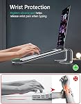 JCZT Support pour ordinateur portable en acrylique transparent, avec repose-bracelet, support ergonomique amovible Compatible avec tous les ordinateurs portables de 10-17'' MacBook Air Pro/HP/Dell/Lenovo