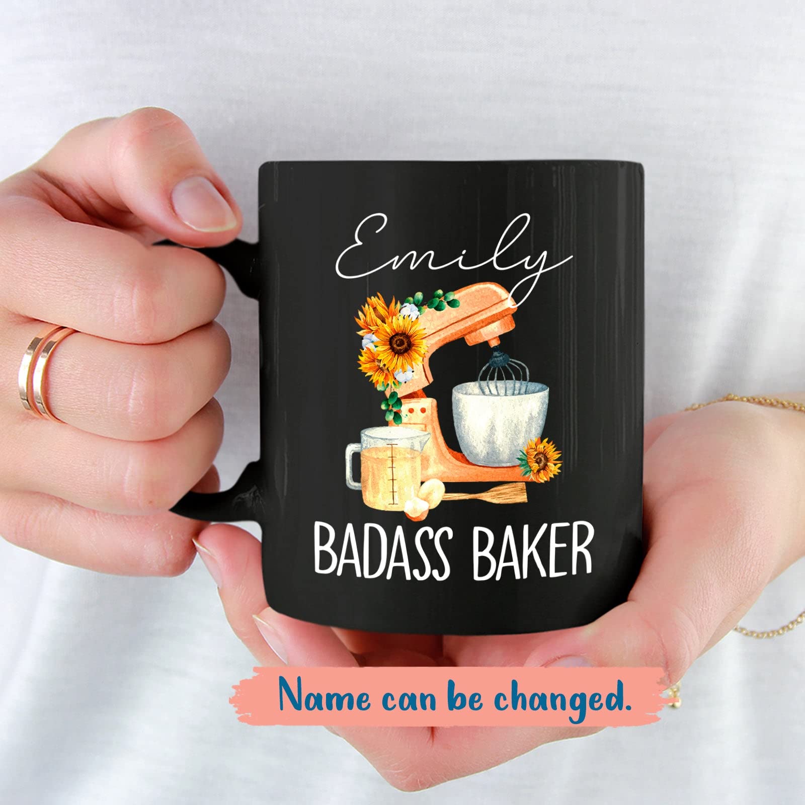 Custom Name Mug Gift for Baker, Patissier, Baking Mug, Gift for Baking Lover, Badass Baker Mug, Personalized Baker Coffee Mug, Baker Gifts, Baker Cup, Pastry Baker Mug, Black Mug 11oz, 15oz