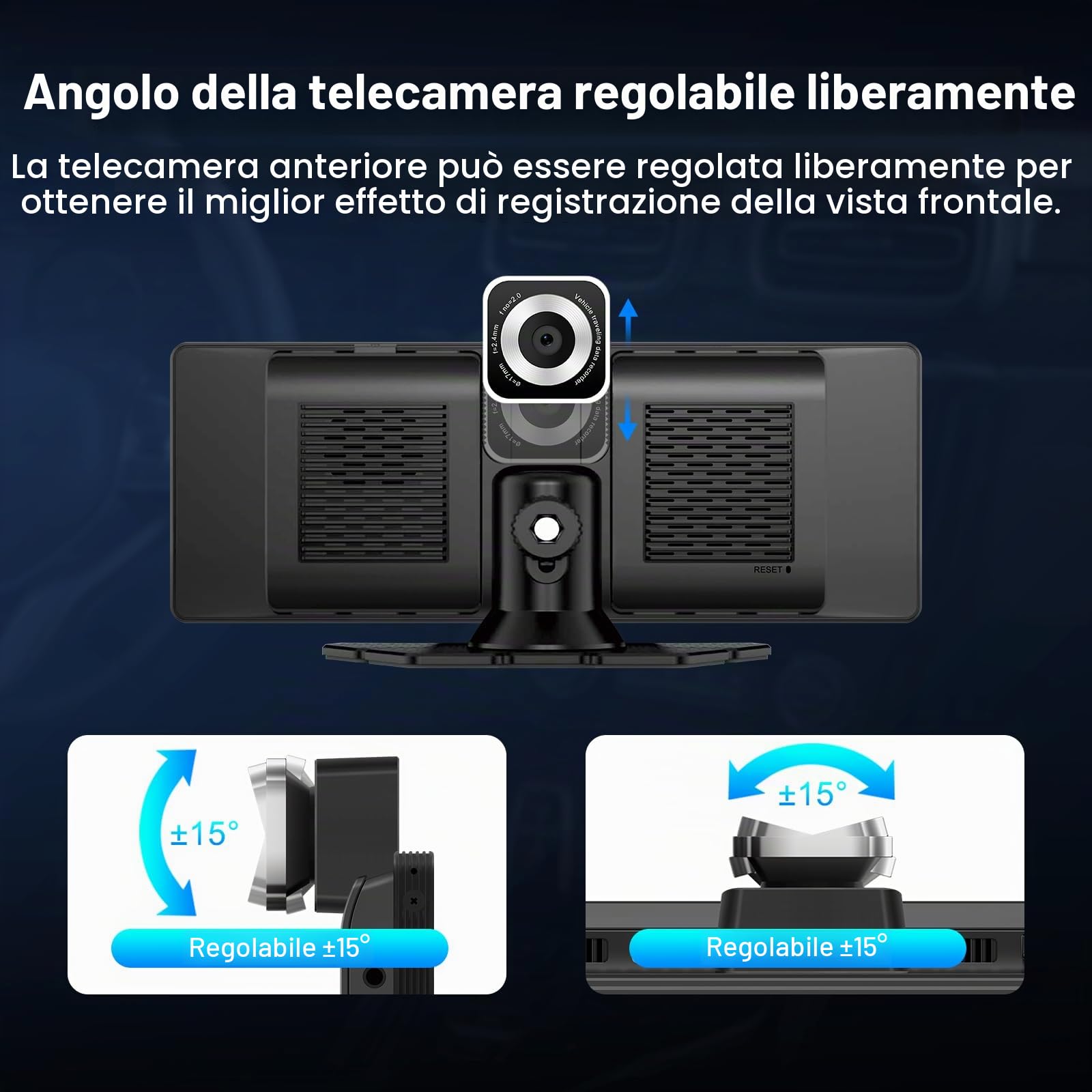 10.26" Wireless Carplay Screen Android Auto Wireless Display 4K Dash Cam | Schermo per auto con Navigazione GPS Telecamera Portatile Autoradio Bluetooth Controllo vocale TouchScreen Mirror Link AUX FM