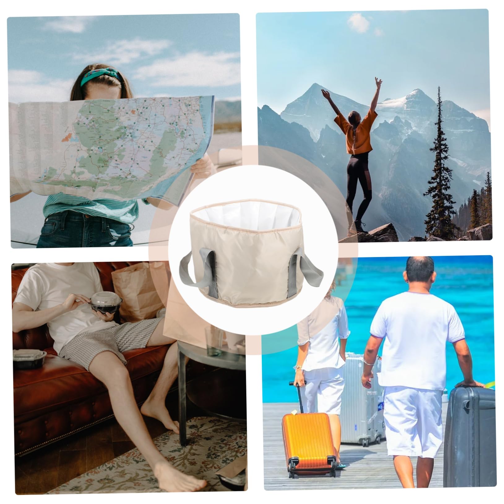 2pezzi Borsa Viaggio Per Pediluvio Portatile Per Bagno All Per Relax Dei Design e Materiale Isolante e Resistente