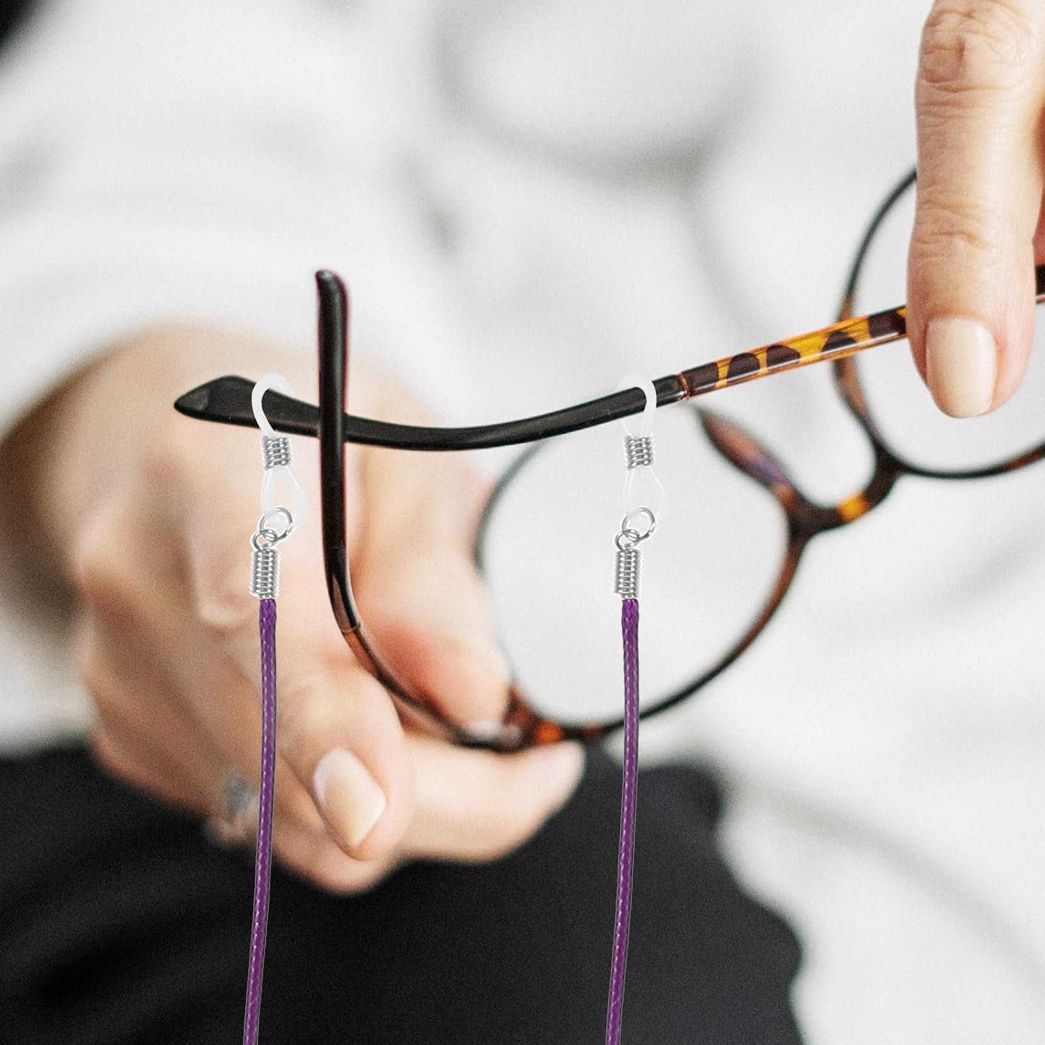 BESTOYARD Purple Eyeglass Chain Cord 33.46 Inch Adjustable Neck Strap Holder for Women Glasses Accessory Lightweight Fashionable Eyewear Necklace