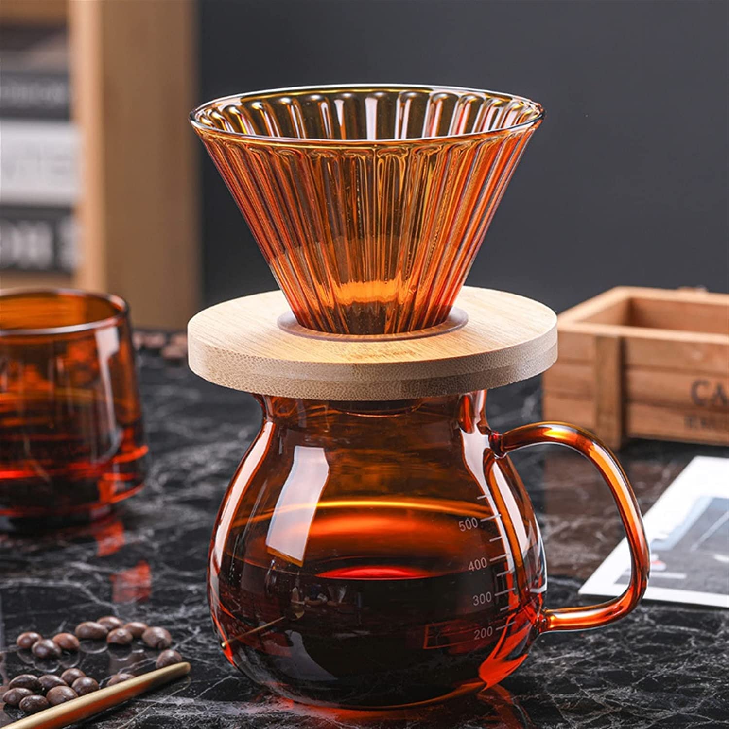 Amazon｜パーコレーターコーヒーポット500mlカラー再利用可能なガラス