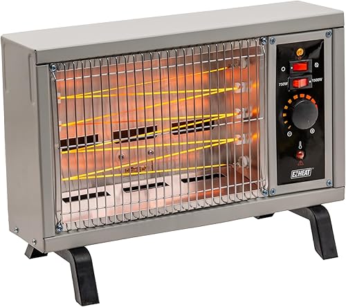Miniatura 10 de EZ-Heat Calentador de espacio de elemento de alambre radiante eléctrico portátil para interiores con temperatura ajustable para el hogar, garaje o