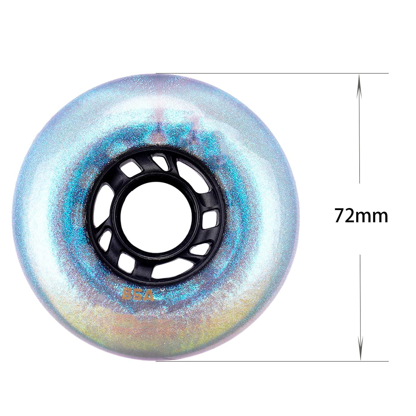 Genérico Ruedas para Patines en Línea Interior Exterior Ruedas de Repuesto para Patines en Línea de 72 mm/ 76 mm/ 80 mm para Patinaje en Exteriores/Interiores Paquete de 8 Sin Rodamientos