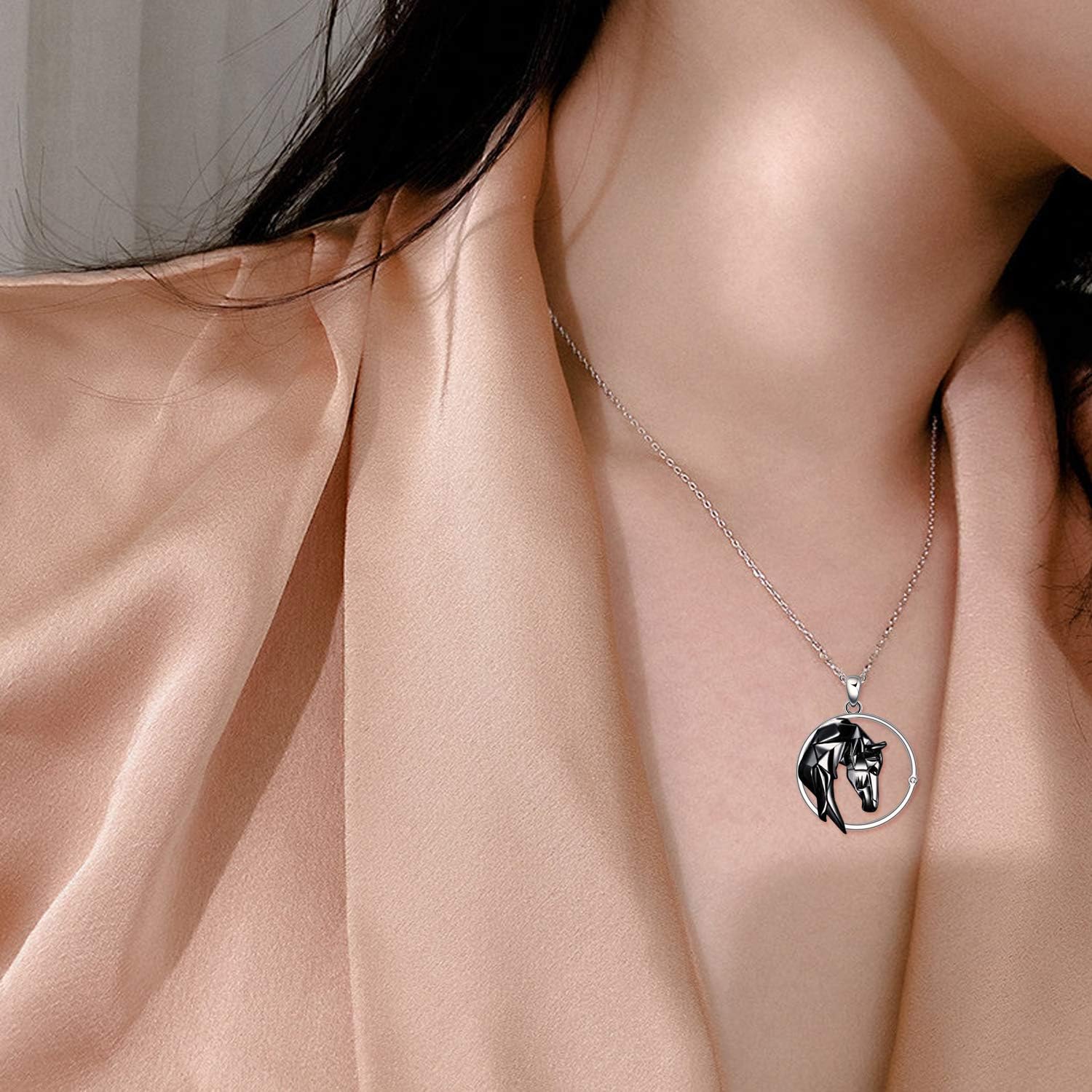 Horse Necklace Sterling Silver Origami Horse Pendant Necklace Mothers Day Gifts for Women Wife Girlfriend - Image 6