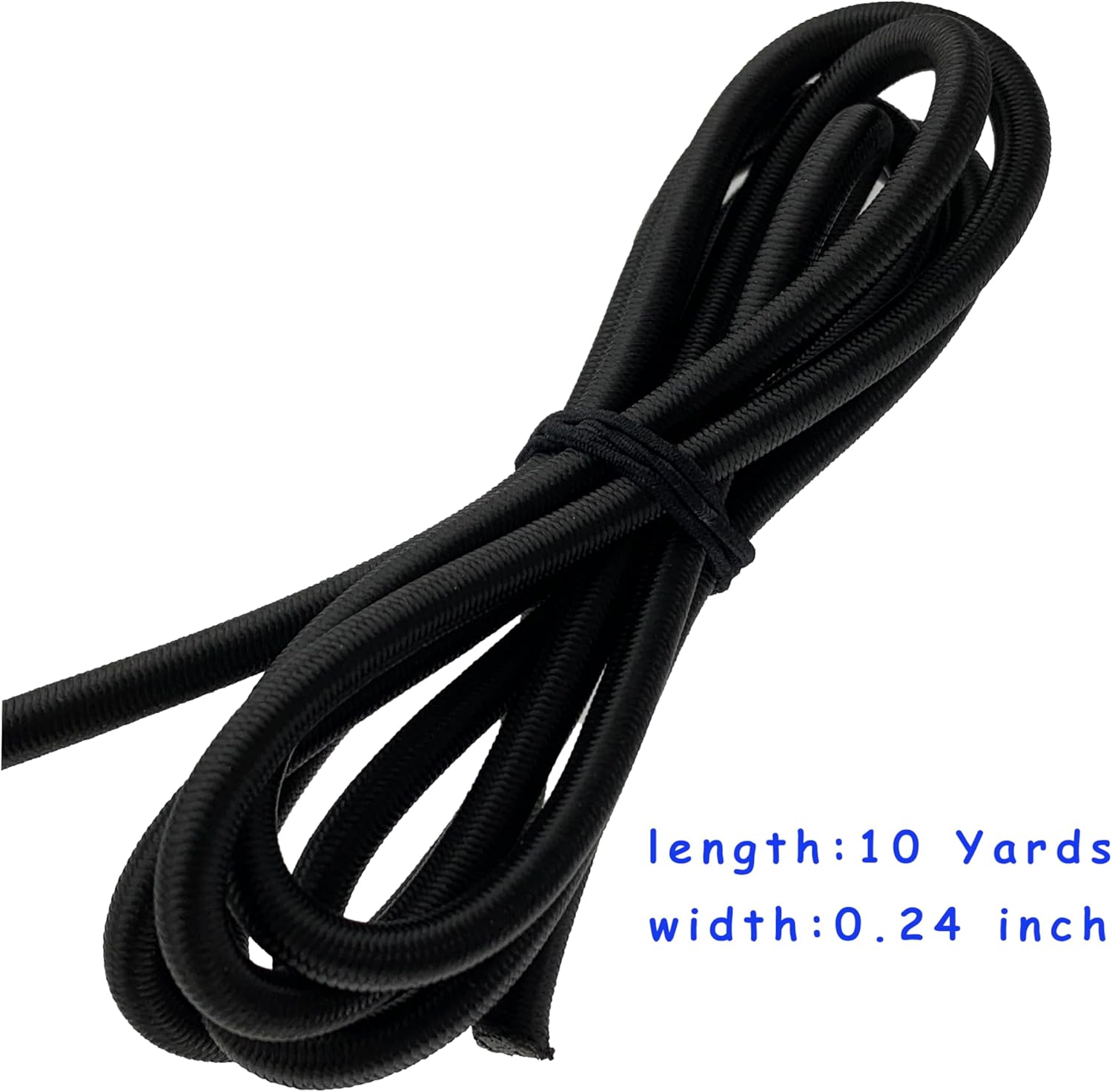 10 Yards Elastic Bungee Stretch String Shock Cord Braided Band Rubber Rope Jewelry Cord Kayak Deck Tie Down Trailer Strap (6mm)