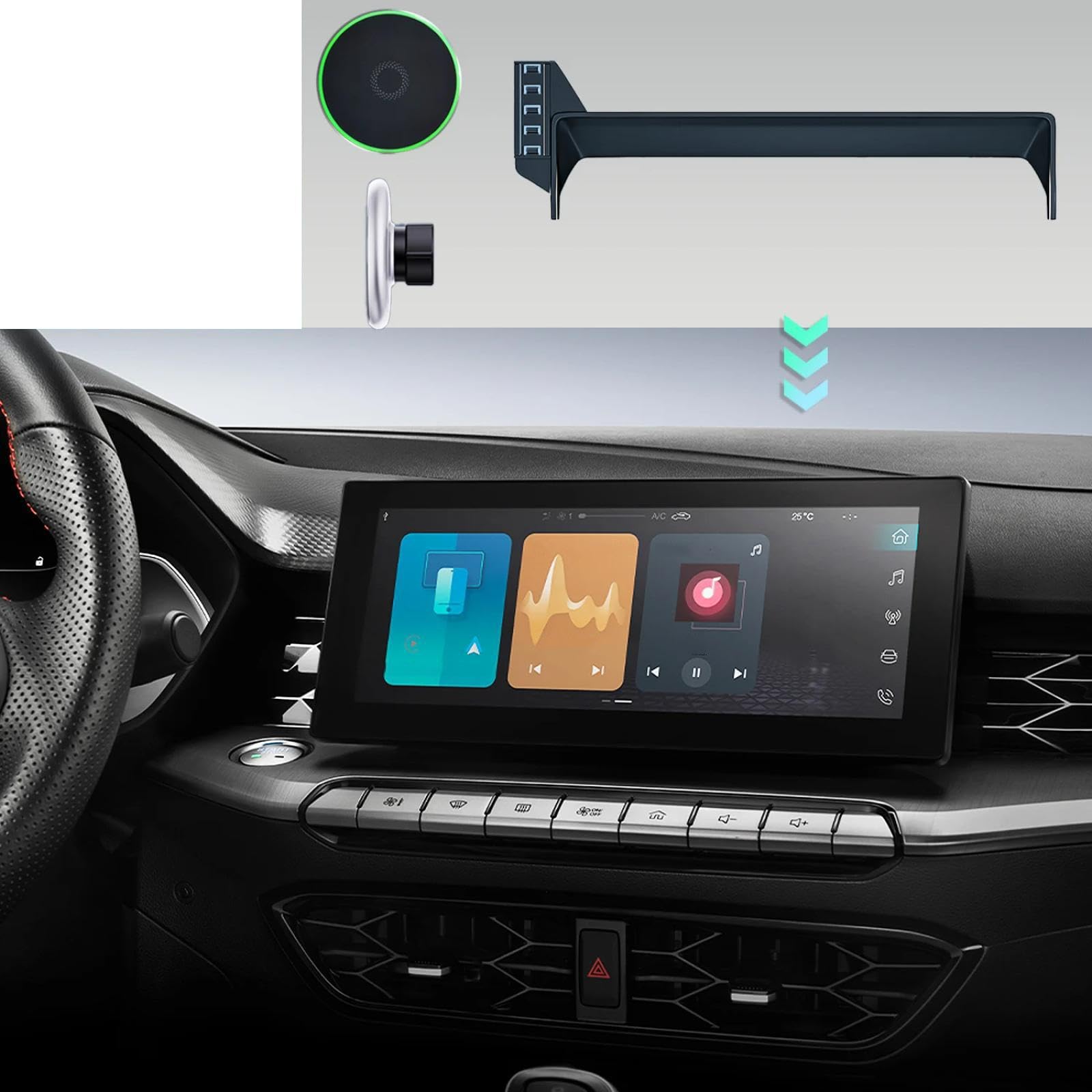 Soporte Móvil Coche para MG GT 2022-2023, Soporte para teléfono móvil de 10,25 Pulgadas para Coche con Clip para ventilación de Aire