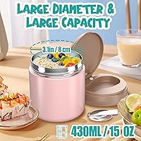 Vista 3 de Insulated Food Jar for Kids - 15.2 Oz, Thermo for Hot Food, Soup Thermo, Insulated Food Container, Termos Para Comida Caliente, Width Mouth