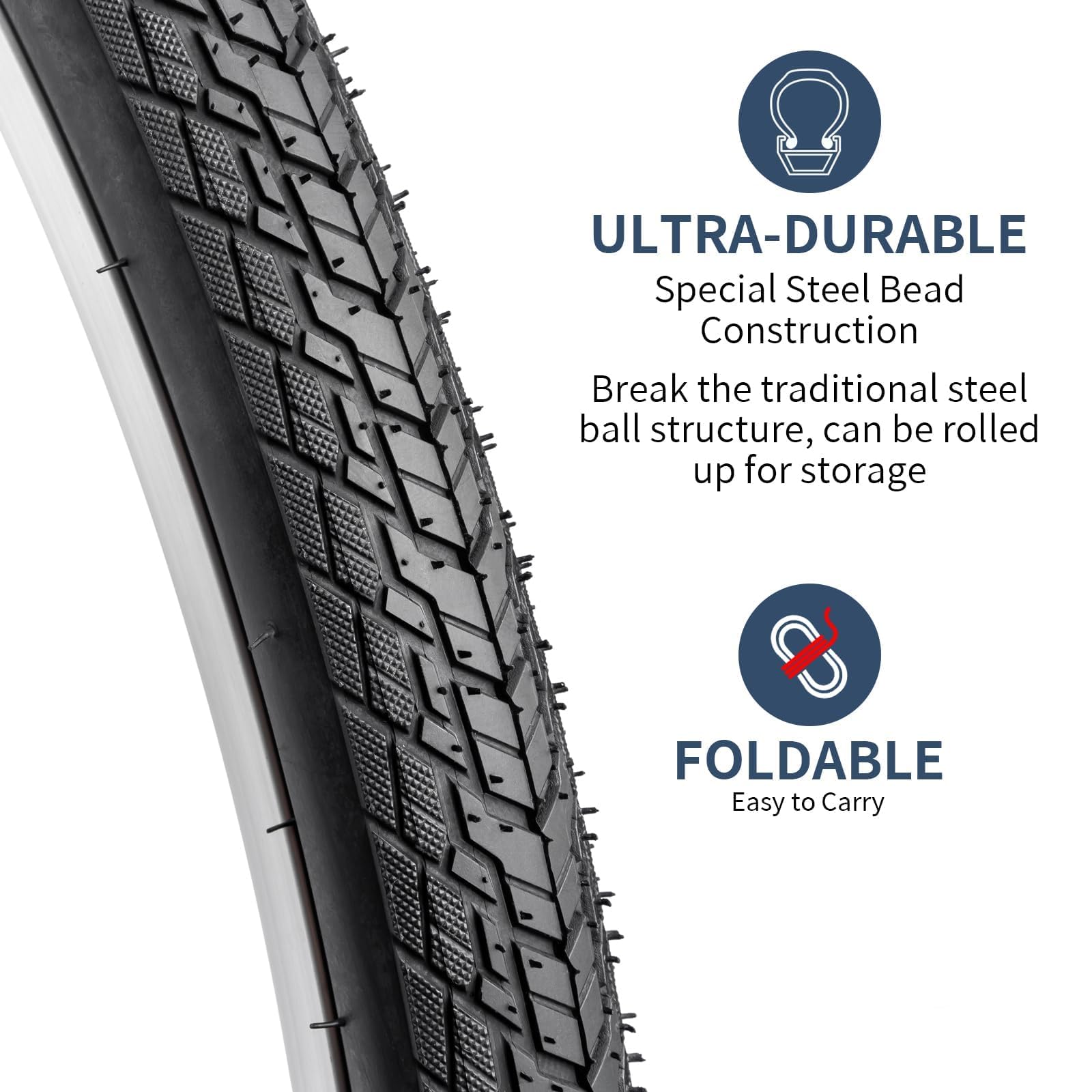 YUNSCM 2-PCS 700C Road Bike Tires 700X38C/40-622 and 700C Bike Tubes Presta Valve with 2 Rim Strips Compatible with 700x36C 700x37C 700 x 38C 700x39C 700x40C Bike Bicycle Tires and Tubes (Y-1128)