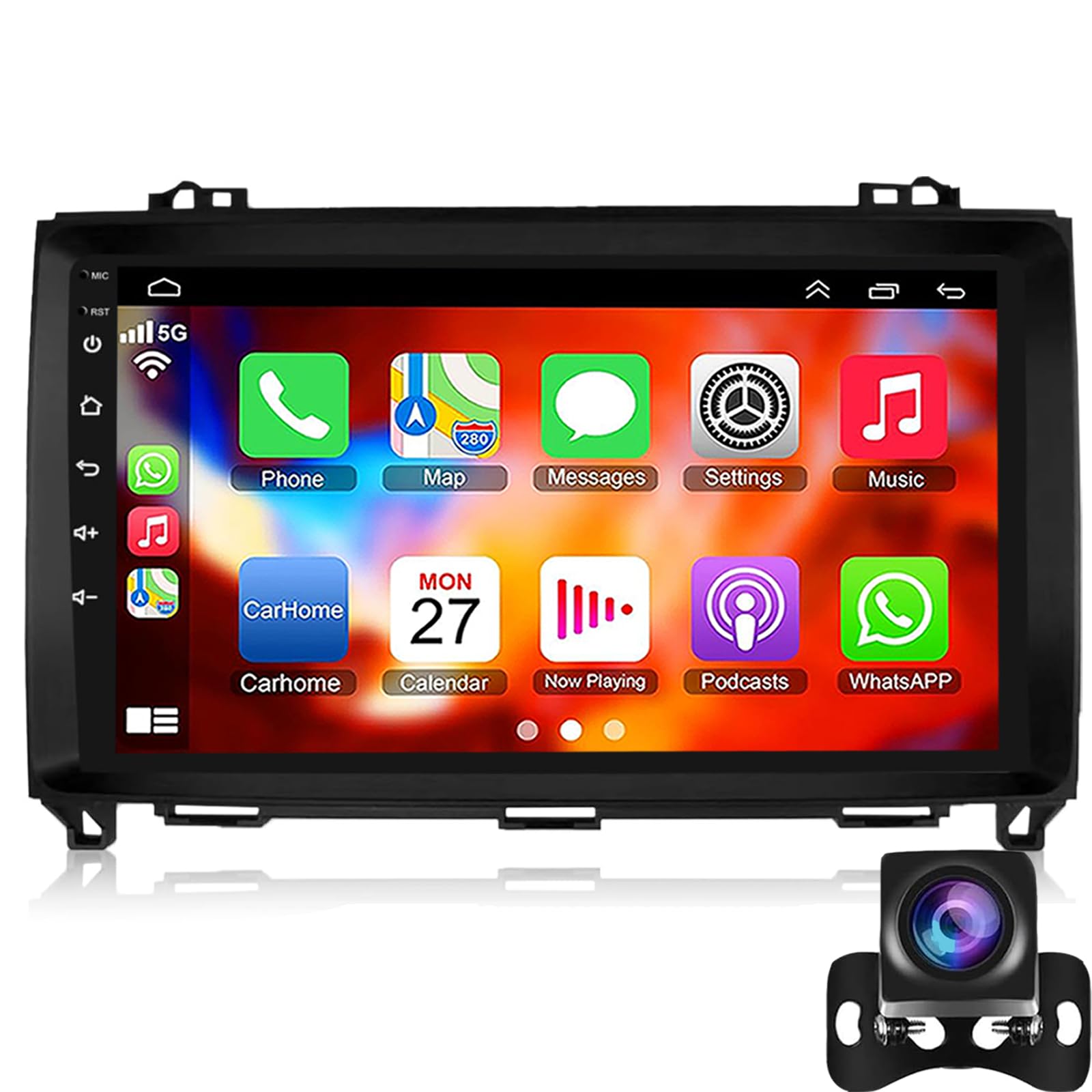 Android Car Radio For Sprinter W906 W169 W245 W639 Vito Viano (2006–2011) With Wireless CarPlay And Android Auto 9-Inch HD Touchscreen Car Radio With GPS/WiFi/Bluetooth/EQ/FM RDS(Color:8 Core 4+32G)