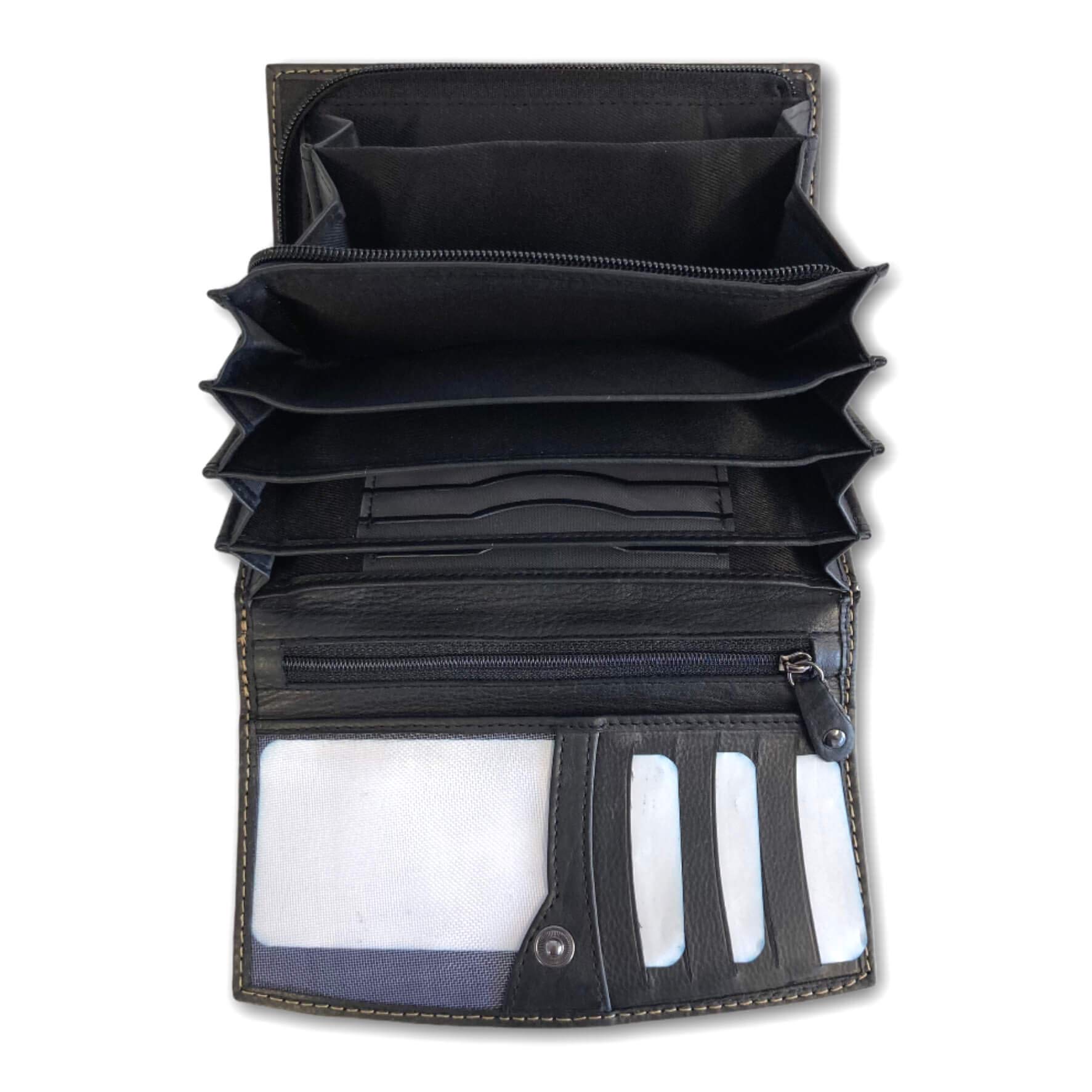 Feuerwehr Damen Geldbörse/GB-Dam-Navy/Portemonnaie Geldtasche Portjuchhe Brieftasche Geldbeutel / 17,0 x 9,5 x 3,5 cm/Original gebrauchter Feuerwehrkleidung