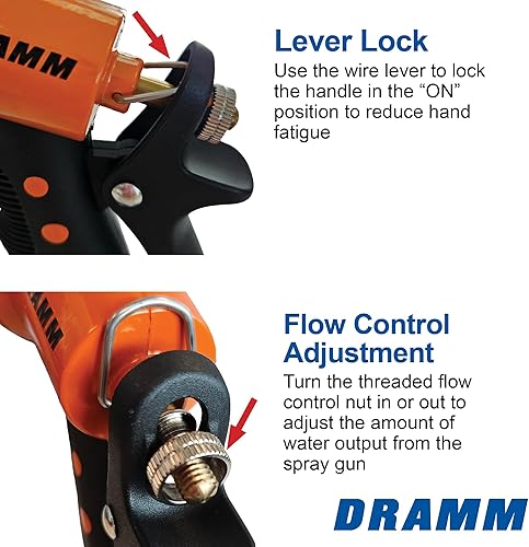 Miniatura 5 de Dramm® Revolver Boquilla de Manguera de Jardín de Servicio Pesado de 9 Patrones – Pistola Pulverizadora de Metal Ajustable con Control de Flujo
