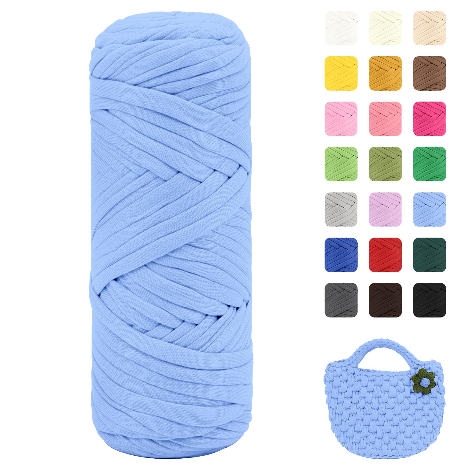 Maxee 400g T-Shirt Garn – 2 er Pack (je 200g/75m), Weiches Beilaufgarn zum Häkeln & Stricken – Farbintensiv & pflegeleicht, Ideal für Häkeltaschen/Körbe/Teppiche DIY Projekte, Handarbeiten und Deko