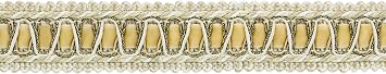 1" 2.5cm Noblesse Collection Vintage Velvet Ribbon Gimp Braid Trim Style# 100HG White Sands Multicolor #4001 White Ivory, Cream Ivory, Light Beige Sold By The Yard 36"/3 ft/0.9m