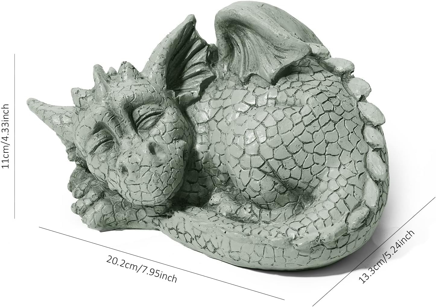 Statuetta Da Giardino Drago Cucciolo Fantasy In Poliresina - 13 Cm, Dipinta A Mano, Resistente Alle Intemperie