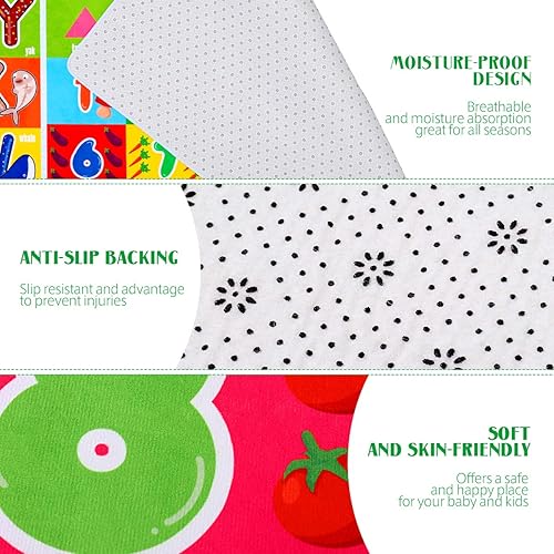 Miniatura 6 de IMIKEYA Playtime Collection - Alfombra educativa ABC, con números y formas, alfombra de juego suave para niños pequeños, alfombra de aprendizaje