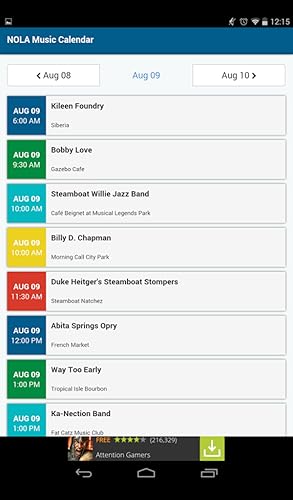 NOLA Music Calendar
