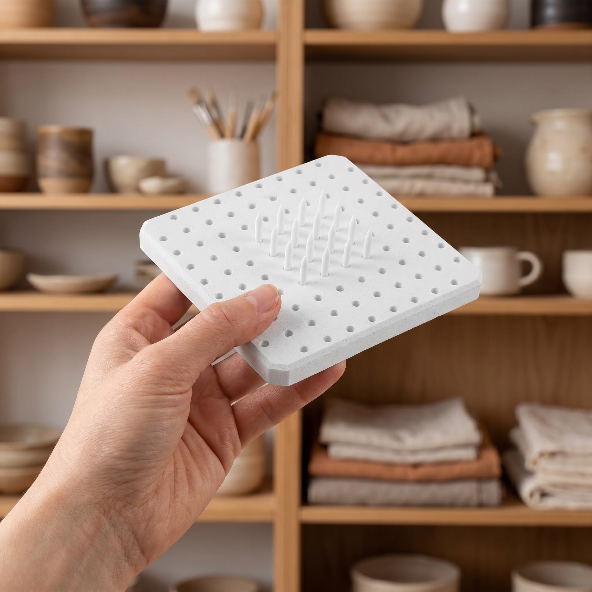 Healvian Tappetino Refrattario in Ceramica Chiodi per Forni, Bianco