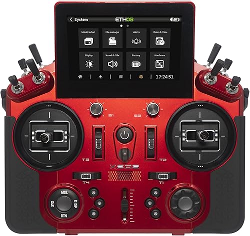 FrSky Tandem X20S Transmisor con batería + tarjeta SD + mangos cardenal rojo