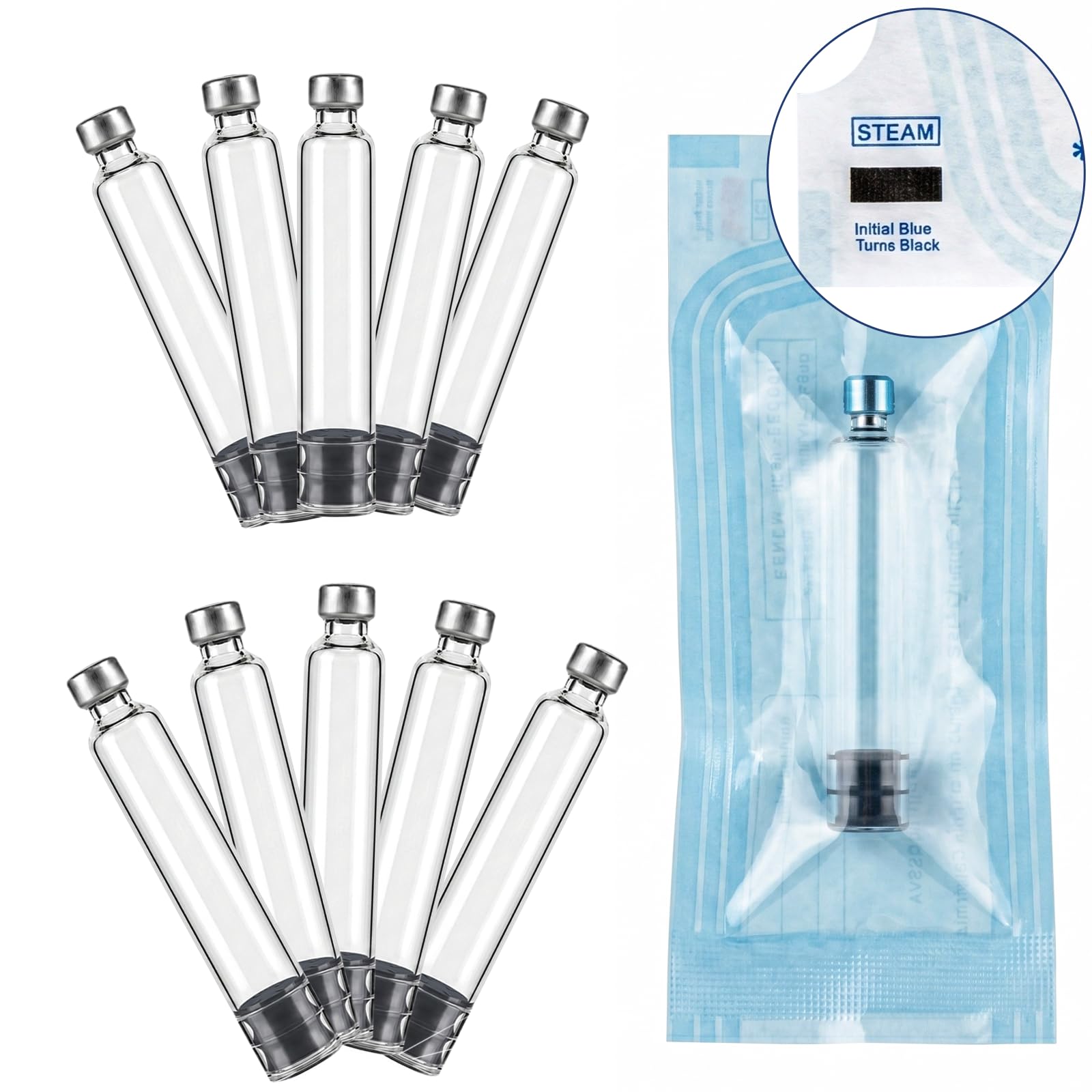 Photo 1 of 30-Pack 3ml Cartridges for Peptide Pen Injector V1-V2 Steam Sterilized