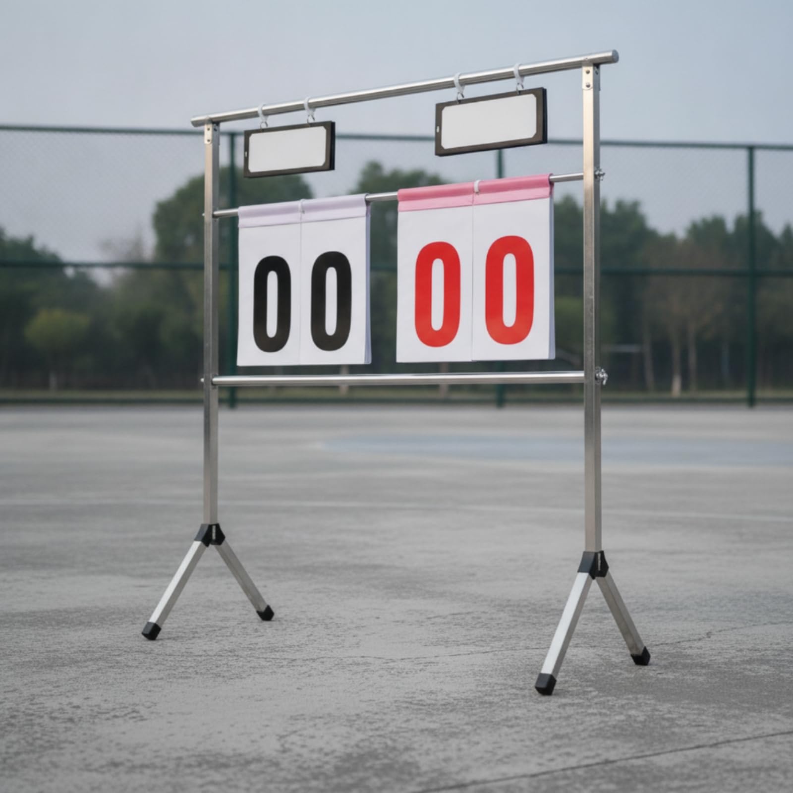 Sports Scoreboard Manuelles Anzeigeboard Zähltafel Punktetafel Klapptafel aus Edelstahl Und PVC mit Stabiler Basis Und Rutschfesten Füßen für Schule Verein Halle Training