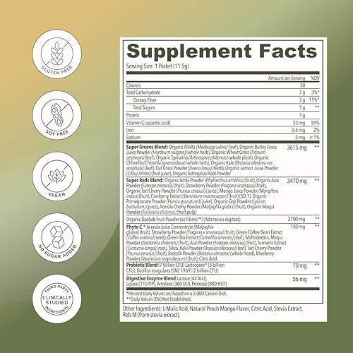 Miniatura 3 de Rookie Wellness Greens + Superfoods - Bebida en polvo de superalimentos verdes hecha con ingredientes integrales de origen alimentario contiene