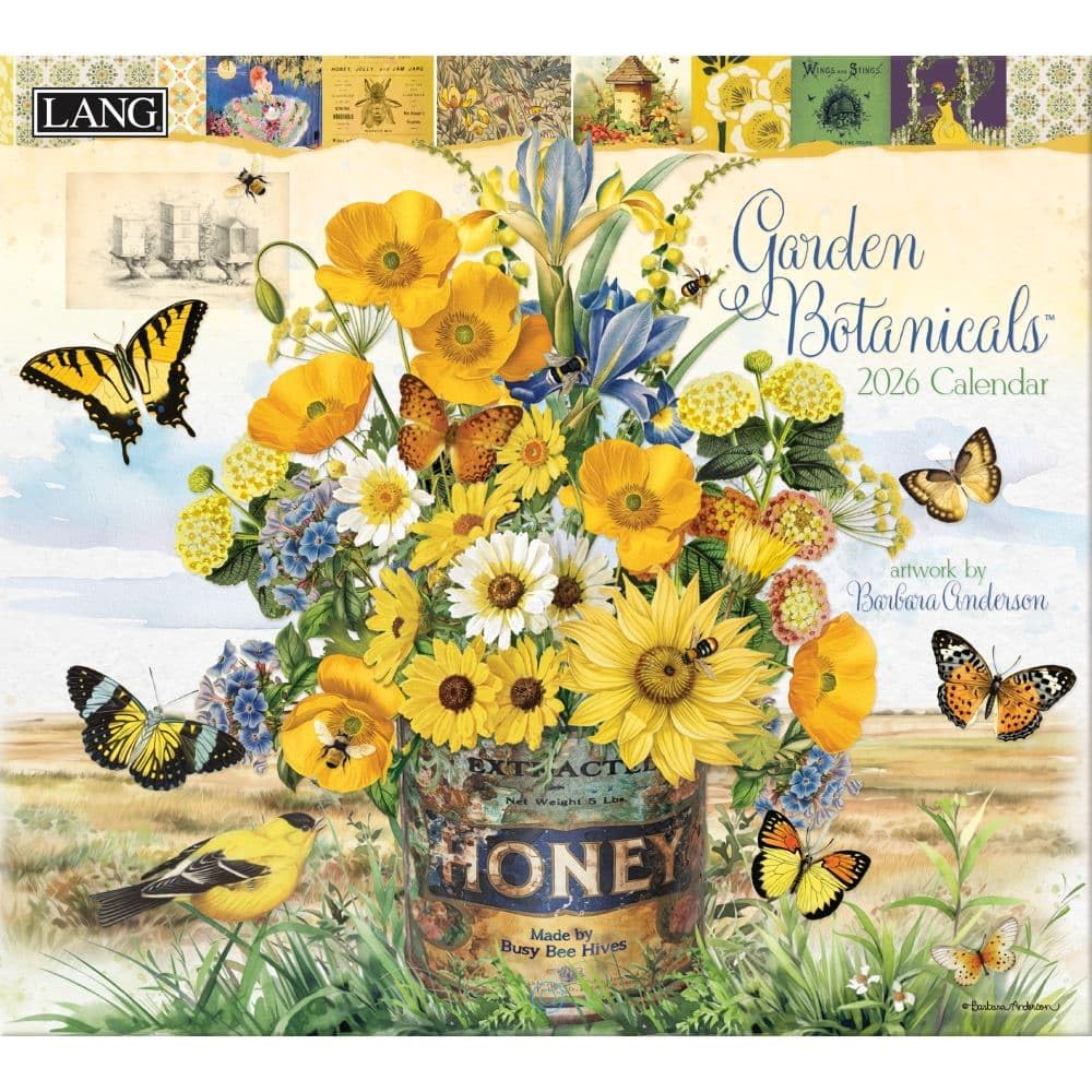 Lang, Garden Botanicals 2026 Wall Calendar by Barbara Anderson, 13.4'' X 12'', 12-Month Calendar with Stapled Binding
