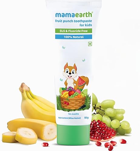Miniatura 4 de Mamaearth Pasta de dientes para bebés de frutas mixtas naturales, limpia suavemente los dientes y las encías, combate las caries y las caries