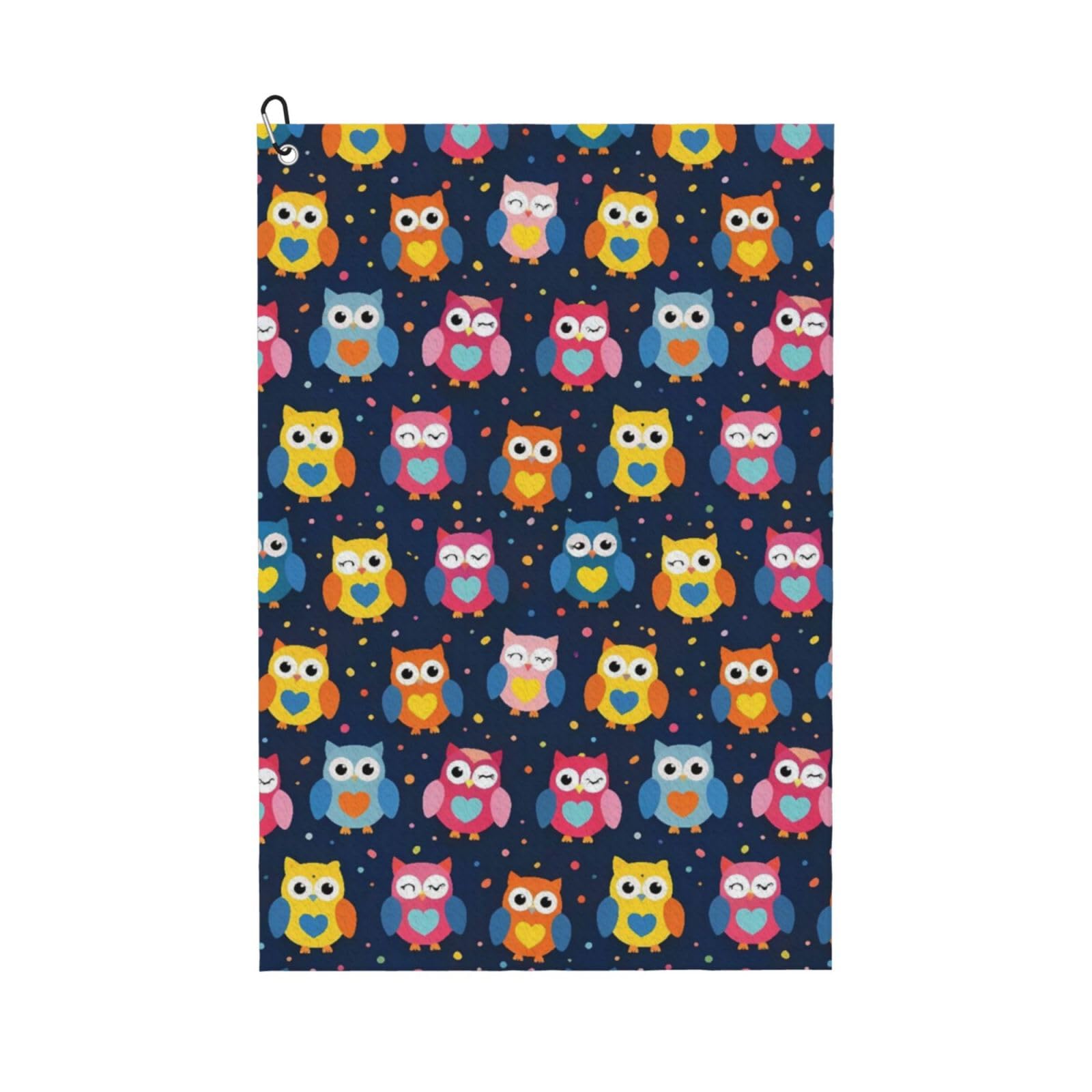 BSDFGSDD Colorful Cute Cartoon Heart Owl Dots Golf Towel 24 x 16 inches