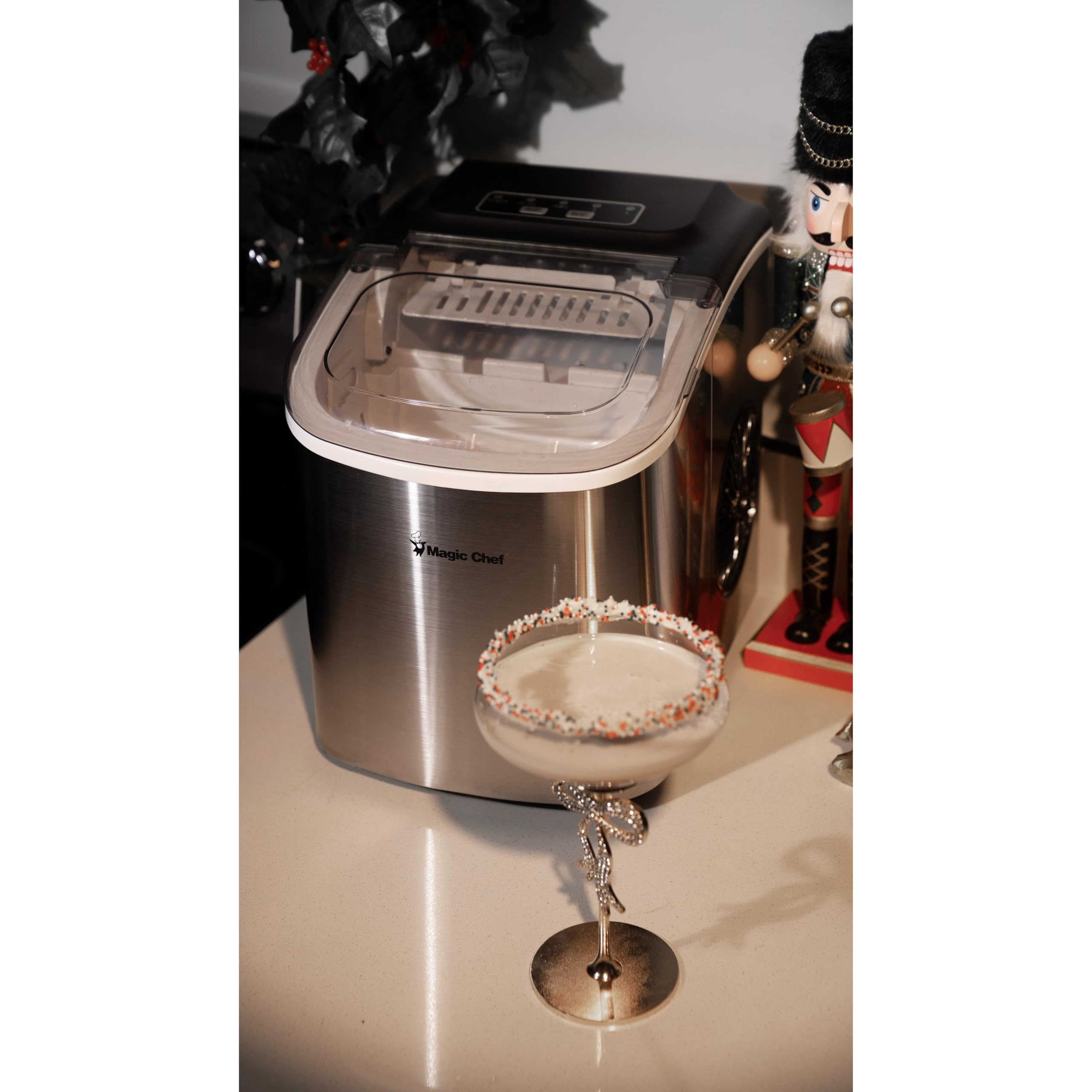 27 Lb. Portable Countertop Ice Maker In Stainless on Fridge.com - View 4