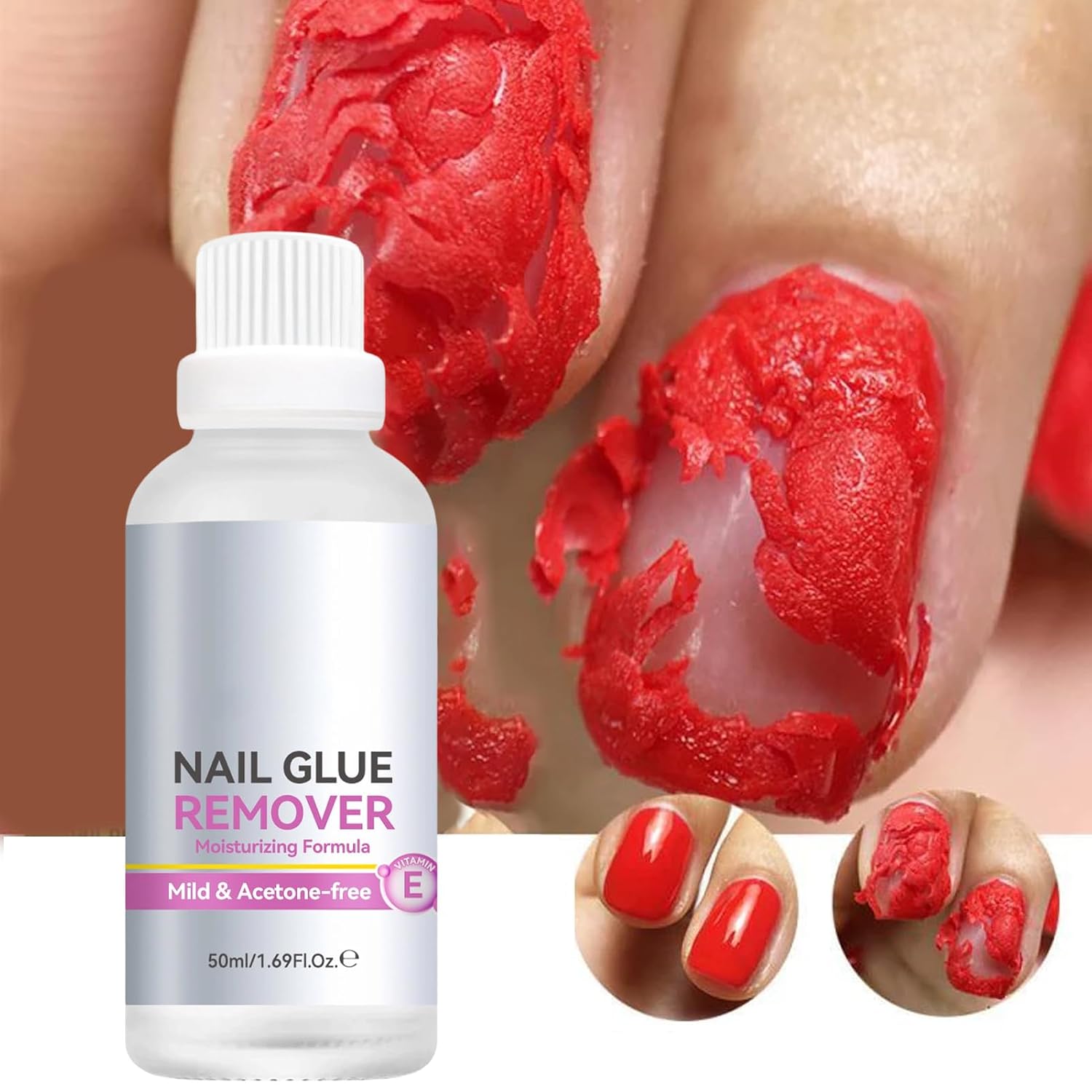 Press-On Nail Glue Remover, 50ml Quick Softening Manicure Tool, Medium Glue Removal Device with Easy Use, Compact Design, Sturdy Construction, Accessory for Traveling Party Indoor