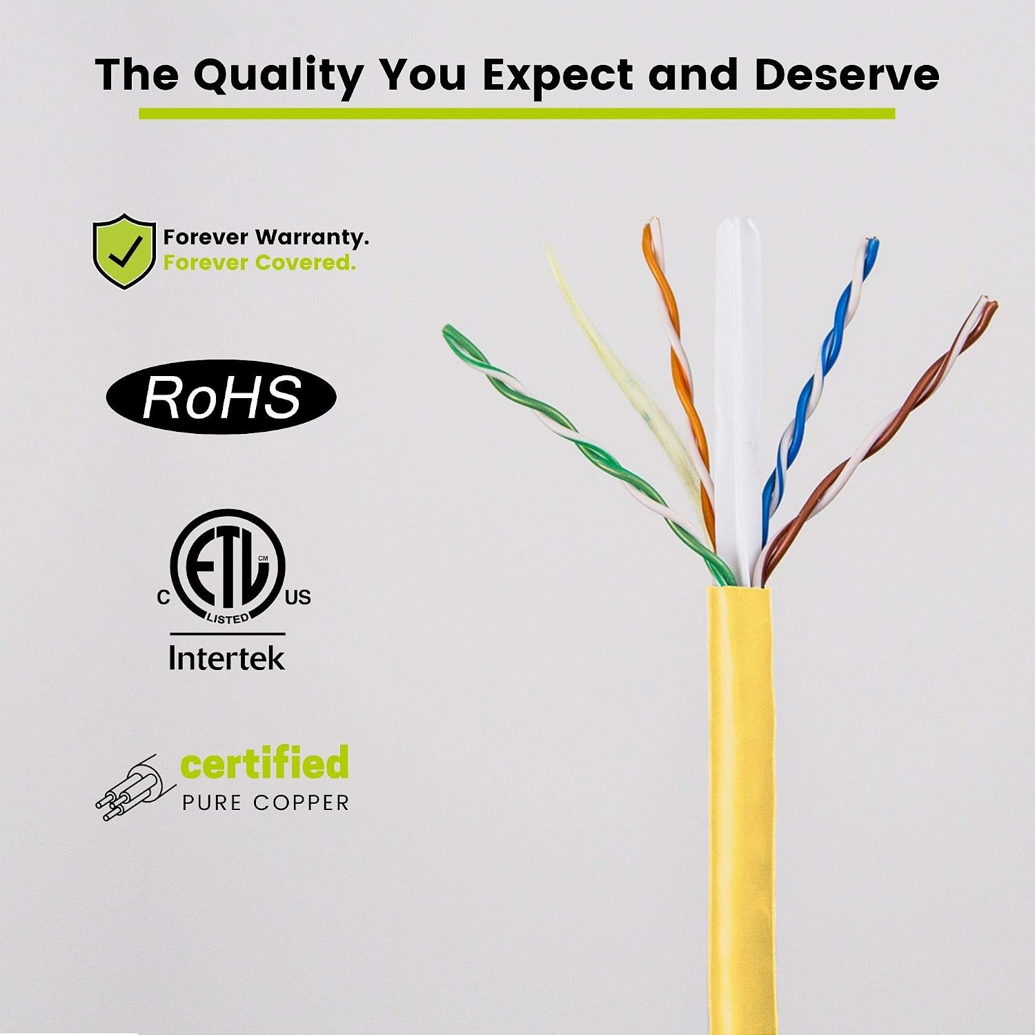 Promo 40% OFF trueCABLE Cat6 Plenum (CMP), 1000ft, Yellow, 23AWG 4 Pair Solid Bare Copper, 550MHz, ETL Listed, Unshielded Twisted Pair (UTP), Bulk Ethernet Cable