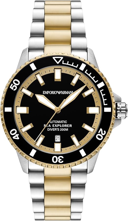 Amazon.com: Emporio Armani Men's Sea Explorer Automatic Two-Tone