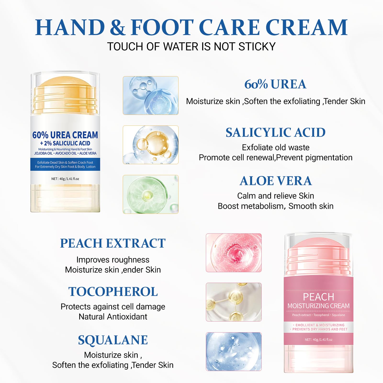 2 PCS Urea Foot Cream, Urea Cream 60 Percent for Feet Moisturiser for Relieving Foot Dryness Soothing and Moisturizing - Image 3