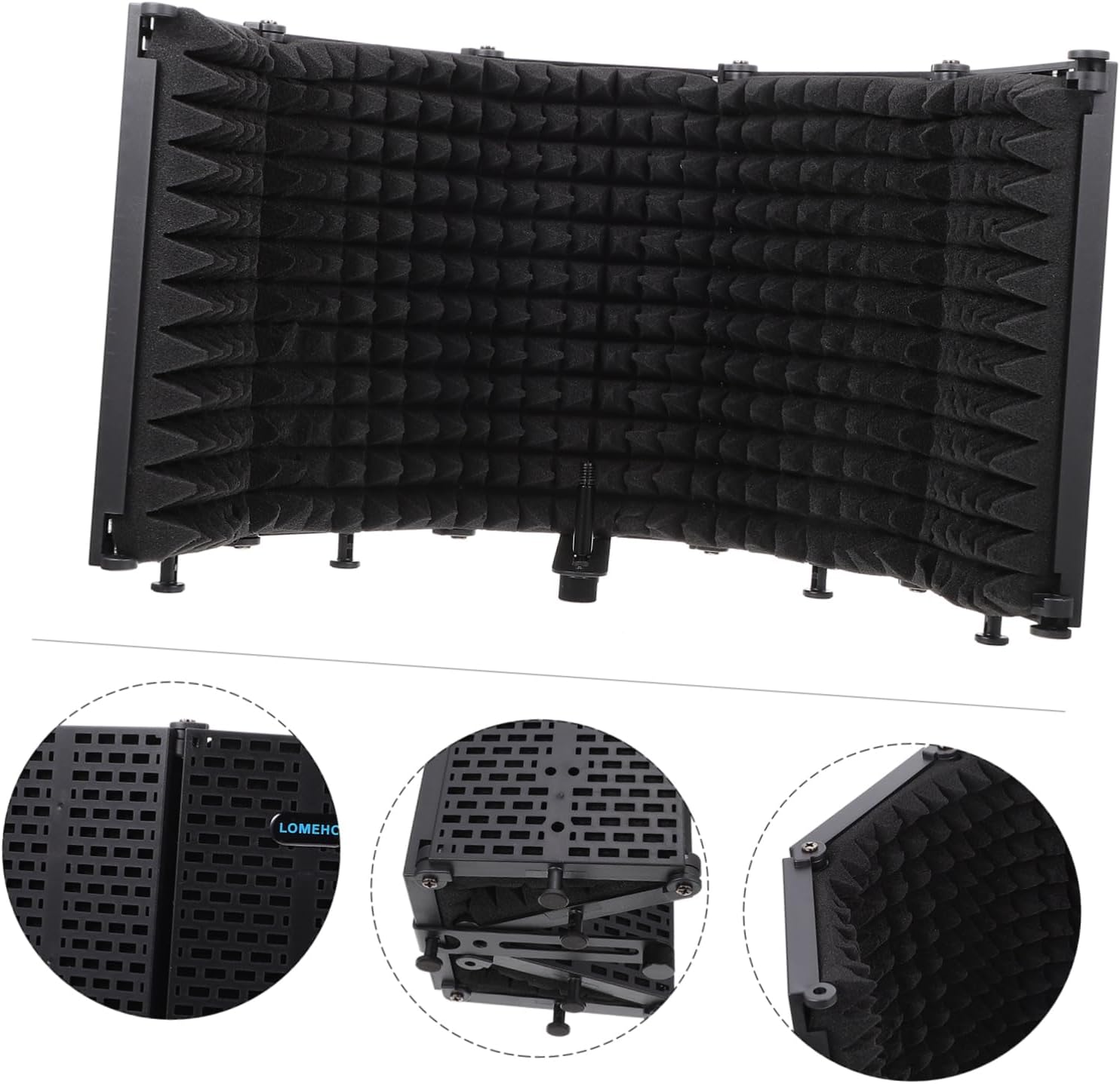 1set Microphone Isolation Shield Wind Foldable Design for Recording Podcasting and Streaming Sound Absorbing Accessory for Enhanced Audio Quality