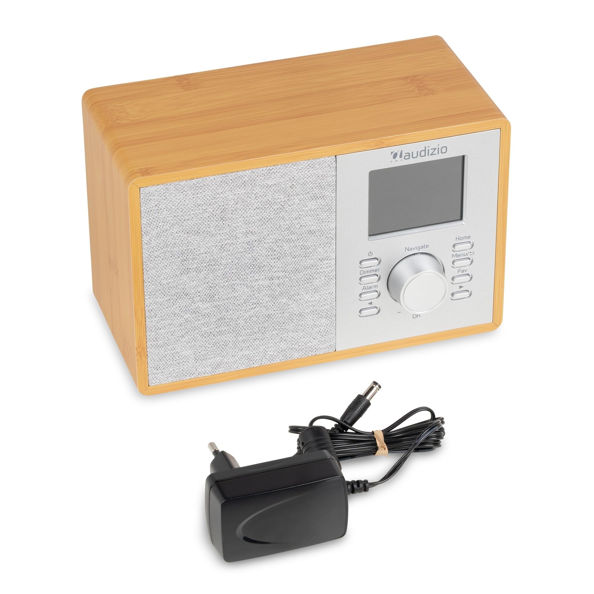 Audizio Cosa Radio Internet Wi-FI Dab+ FM BT 5.2 Bambou, Radio Numérique Compacte 30 W avec Écran Couleur 2,4", Plus de 32 000 Stations, Réveil, Entrée AUX et Sortie Casque