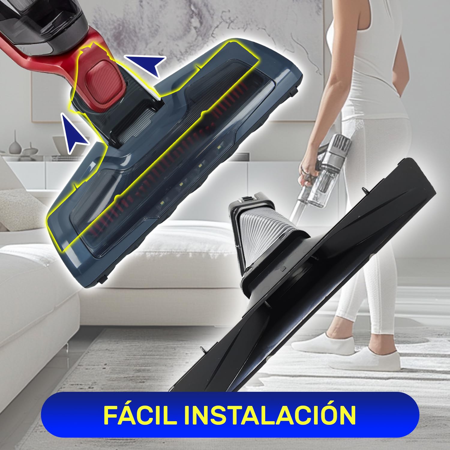 MONTERAL Conector para Boquilla de Aspiradora Sin Cable 164 mm x 120 mm x 32 mm con Código Original 4055248936 4055503728 para AEG para Electrolux - Garantía de 10 Años