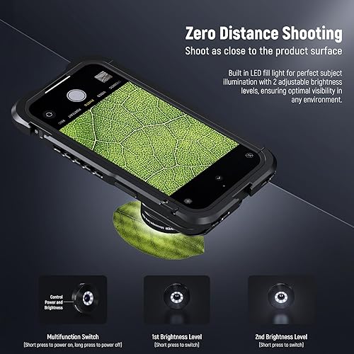 Vista 3 de NEEWER Lente gran angular HD de 18mm 100° para placa posterior de lente con rosca de 17mm, aumento de 0.5X Compatible con SmallRig NEEWER iPhone