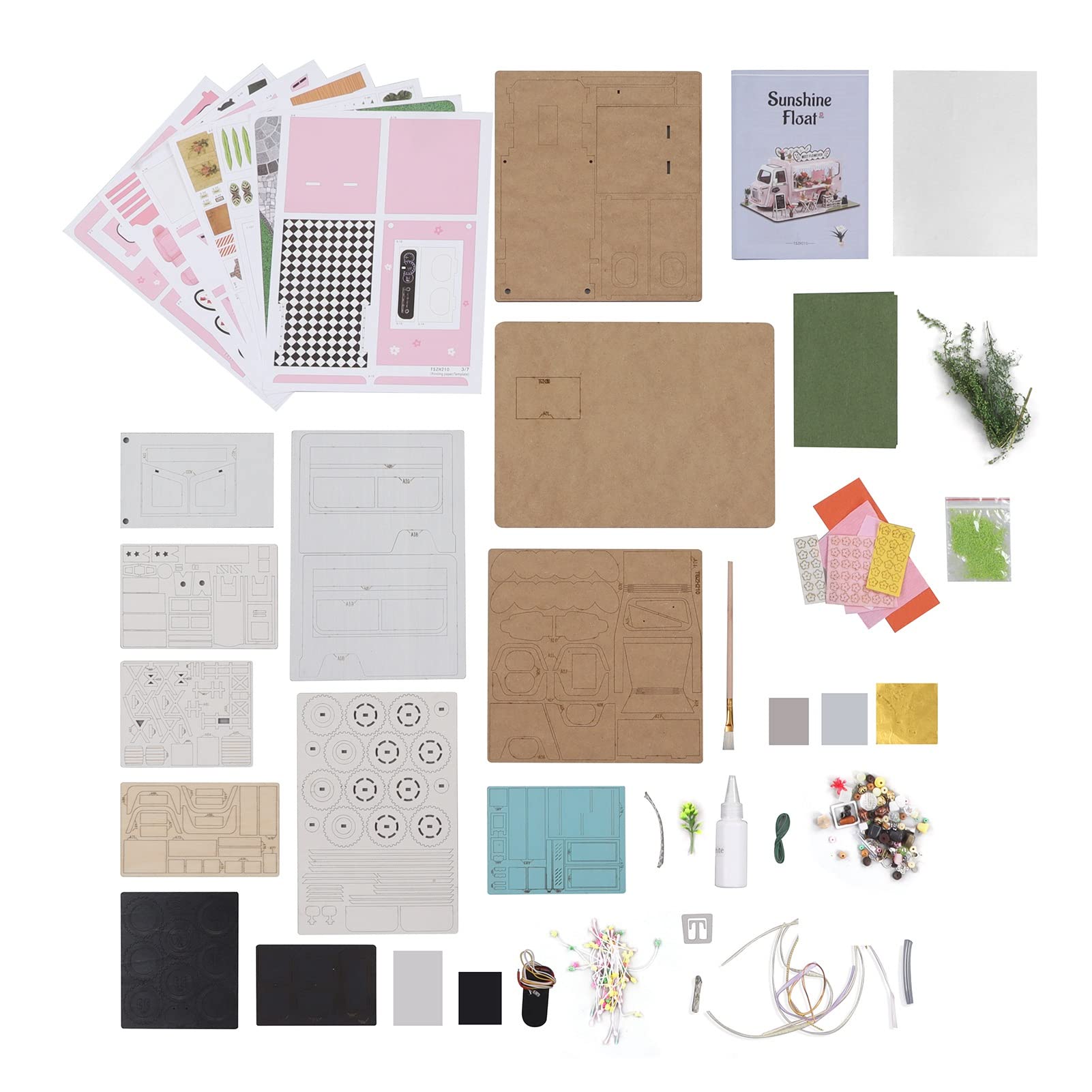 Kit Puzzle per Casa delle Bambole in Miniatura con Lampada a LED per la Decorazione Domestica Sopra i 14 Anni