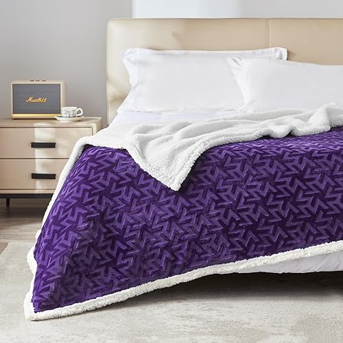 Miniatura 2 de BEAUTEX Manta de vellón sherpa, manta mullida de franela súper suave tamaño individual para sofá, cama, manta ligera con patrón de flores cálidas y