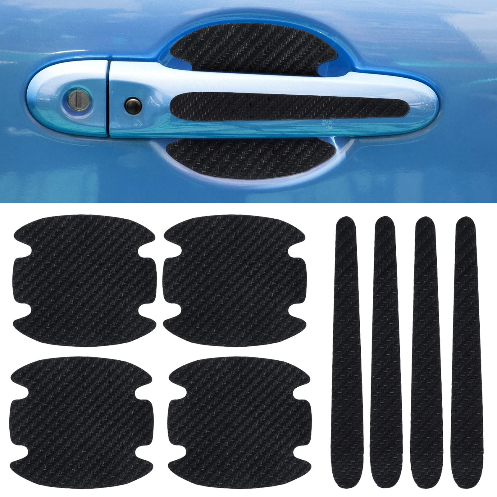 Reijax 8 Pcs Car Door Handle Protectors For Vauxhall Crossland X (2017+), Car Door Handle Protective Film, Scratch Collision Protection Auto Door Cup Protective Sticker